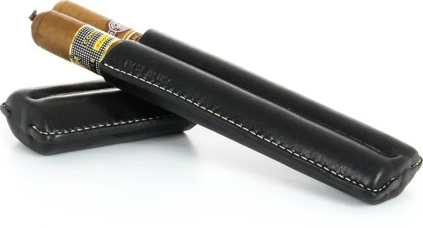Pochette double de cigares Reinhold Kühn rabattable Top noir
