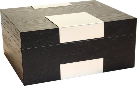 Cave à cigares Bois Véritable Vernis Noir Givré