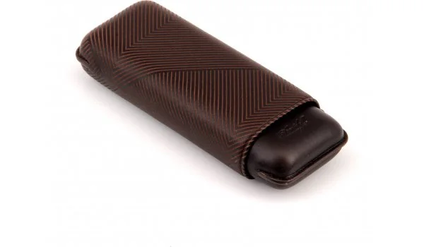 Davidoff Cigar Case XL-2 Brown Leather 'Leaf' (étui à cigares en cuir marron)