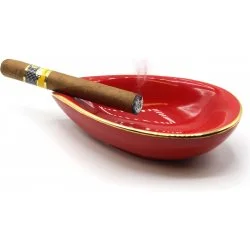 Cendrier à cigares adorini en céramique Feuille rouge