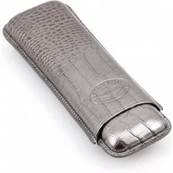 Etui à cigares Romeo y Julieta en cuir 2 cigares argenté