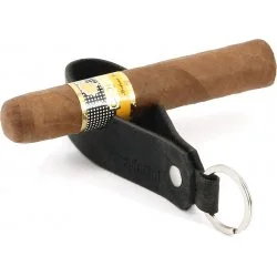 adorini Sigaar & Pijp Rust Lederen Sleutelhanger Zwart