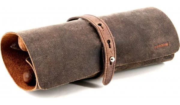 Adorini Cigar Roll En Cuir Véritable Marron