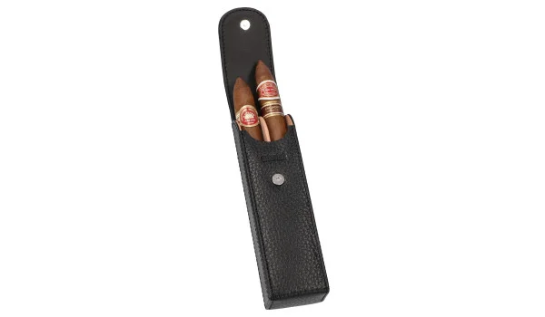 adorini pocket cigar case 2 cigares en cuir noir, black yarn photo 3