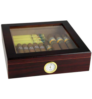 BigSmoke Humidor bruin met glazen deksel