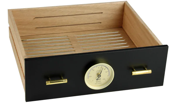 Lade voor adorini Humidor Chianti medium zwart met hygrometer gat foto 5