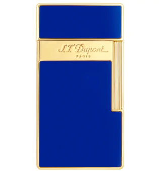 S.T. Dupont Biggy Aansteker Blauw Lak Goud 025005