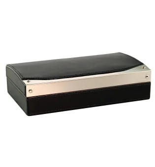 Reis humidor zwart leer met sigarenknipper