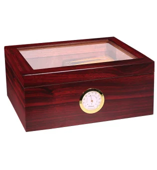 BigSmoke humidor medium bruin met glazen deksel