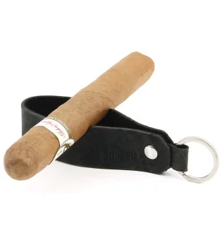 adorini sigaar & pijp steun lederen sleutelhanger zwart limited edition