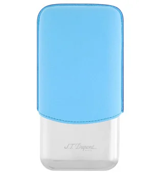 Étui à cigares S.T. Dupont pour 3 Cigares - Turquoise Chrome 183364