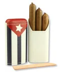 Étui à cigare adorini en cuire véritable 2-3 cigares drapeau cubain