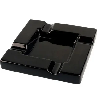 Cendrier à cigares en céramique noire avec 4 repose-cigares