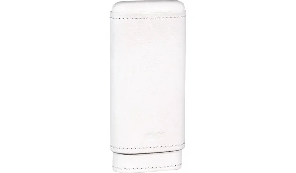 Étui à cigares adorini cigar en cuire véritable 2-3 cigares blanc