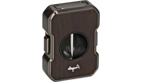 Coupe-cigare Angelo V-Cut anthracite avec grain de bois