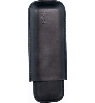 Etui à cigares Angelo noir 2 cigares cuir