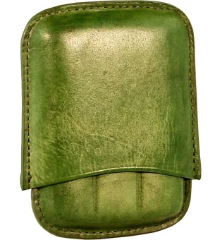 Etui à cigares Angelo 3 cigares cuir vert
