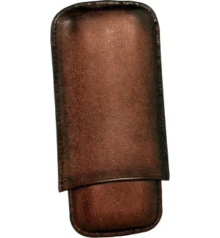 Etui à cigares Angelo 3 cuir marron foncé
