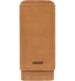 Etui adorini en cuir véritable marron pour 2-3 cigares
