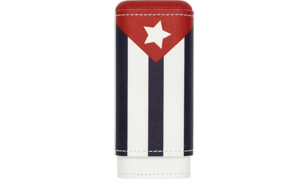 adorini Sigarenkoker echt leer 2-3 sigaren Cubaanse vlag