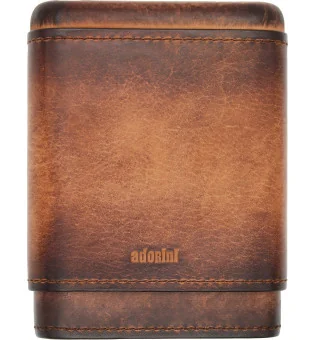 adorini Étui en cuir véritable vintage 3-5 cigares marron
