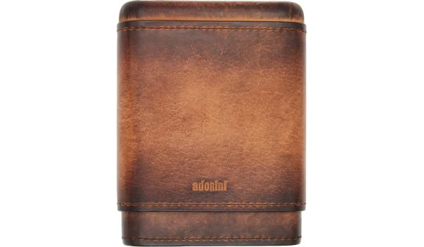 adorini Echt Vintage Bruin Leren Sigarenkoker 3-5 Sigaren
