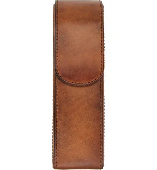 adorini pochette vintage en cuire brun étui à cigares 2 cigares  avec pochette pour cutter ou briquet