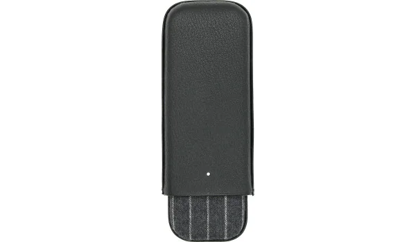 Étui à cigares Dunhill Highland noir et gris à rayures de craie