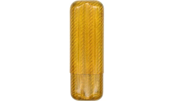 Etui à cigares en fibre de carbone doré pour 2 cigares avec un calibre de 57 anneaux photo 2