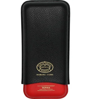 Partagas Serie Leren Etui Zwart & Rood