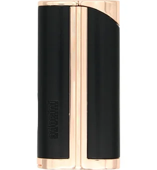 adorini Single Jet Curve Aansteker Zwart / Roségoud incl. Sigarenknijper