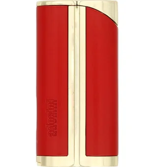 Briquet adorini courbé à jet unique rouge / or satiné avec poinçon pour cigare