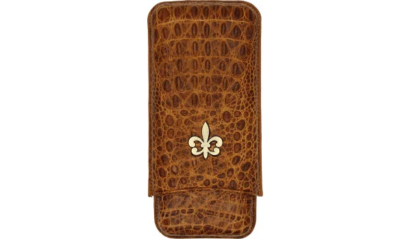 Montecristo Fleur de Lis Sigarenkoker Leer Croco Bruin 3 stuks.