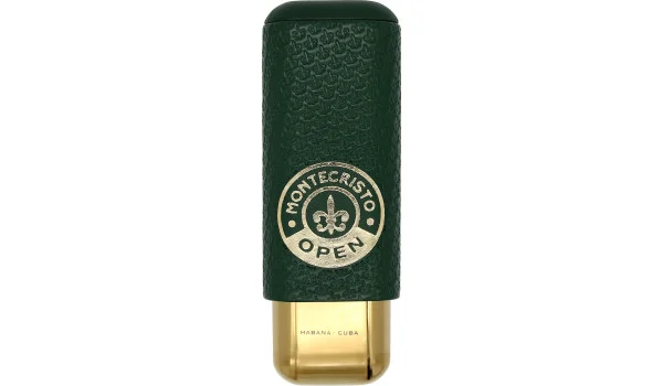 Étui à cigares Montecristo Open en cuir et métal, 2 cigares