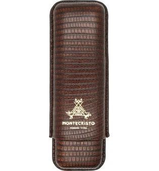 Étui à cigares Montecristo en cuir marron pour 2 cigares