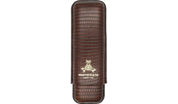 Étui à cigares Montecristo en cuir marron pour 2 cigares