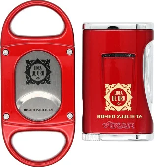 Xikar Romeo y Julieta Cigar Cutter and Lighter Set Linea De Oro