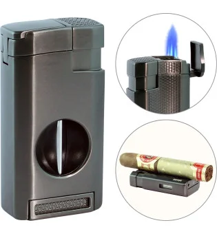 adorini Triple Jet Aansteker V-Cut Gun Zwart