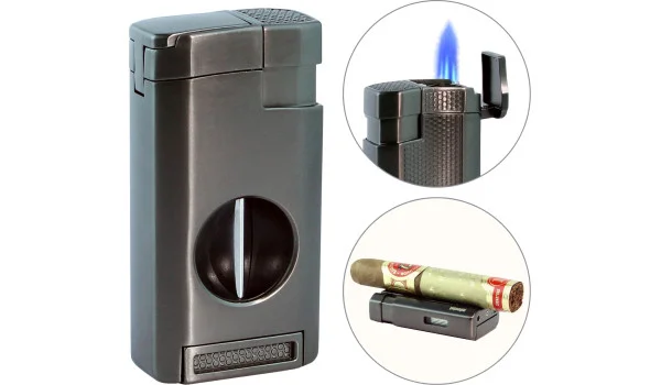 Briquet triple jet adorini V-Cut Gun noir photo 3