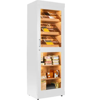Armoire  à cigares adorini Roma Blanche avec Humidificateur électronique